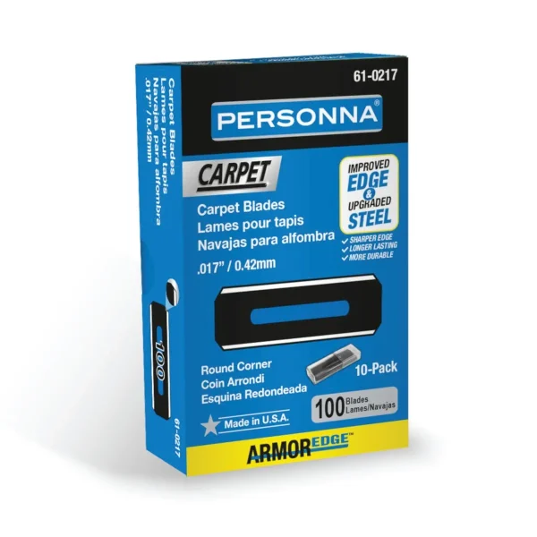 Personna 61-0217 .017″ HD Blue Round Corner Carpet Blades (100/pack)