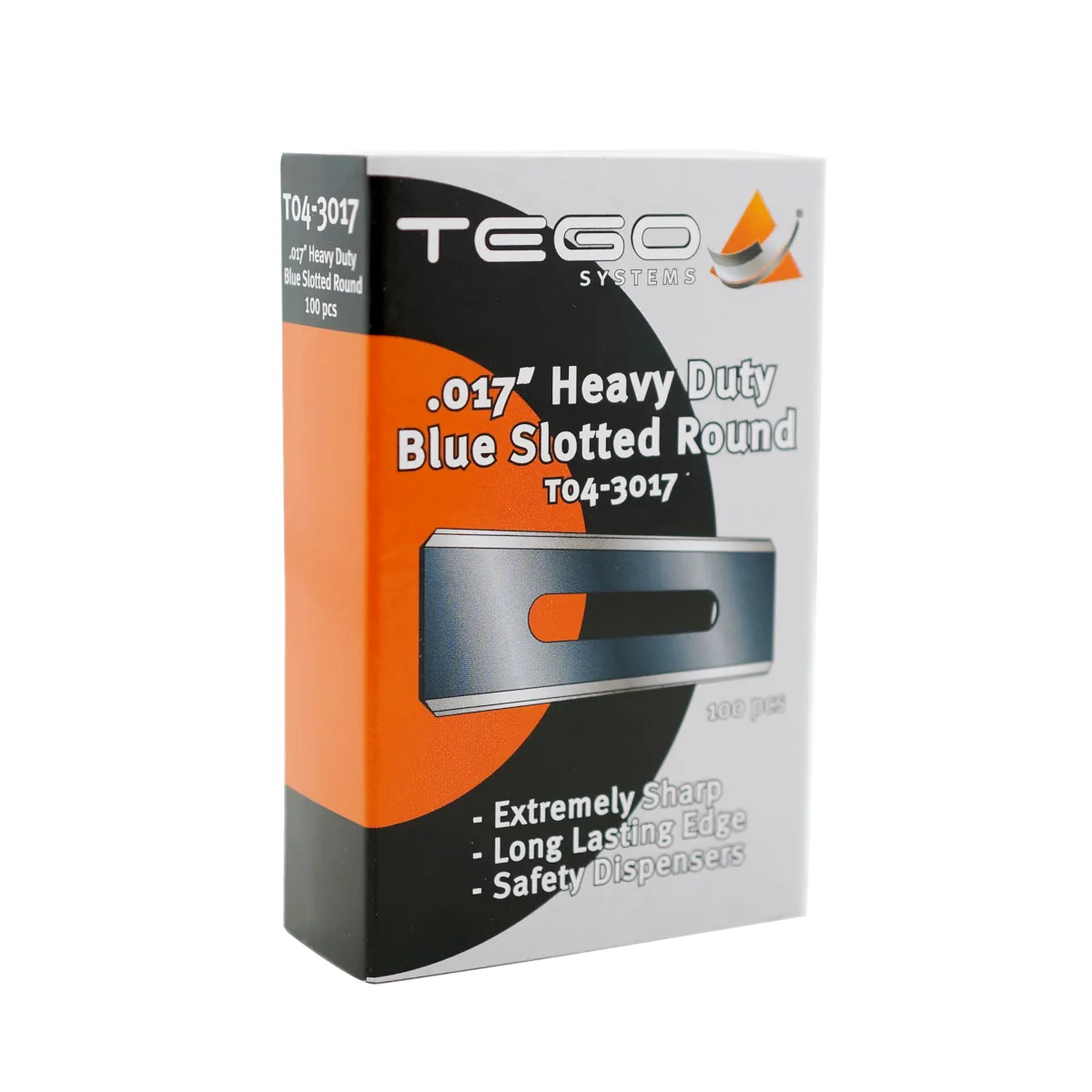 Tego .017″ Heavy-Duty Blue Slotted Round Blades (100/pack)