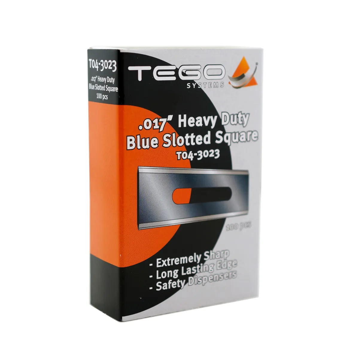 Tego .017″ Heavy-Duty Blue Slotted Square Blades (100/pack)