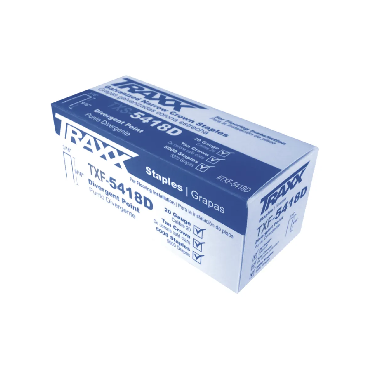 Traxx TXF-5418D 9/16″ Carpet Staples (5,000/box)